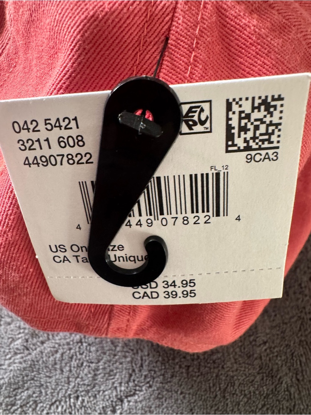 LA Logo Baseball Cap in Coral - Picture 3 of 3